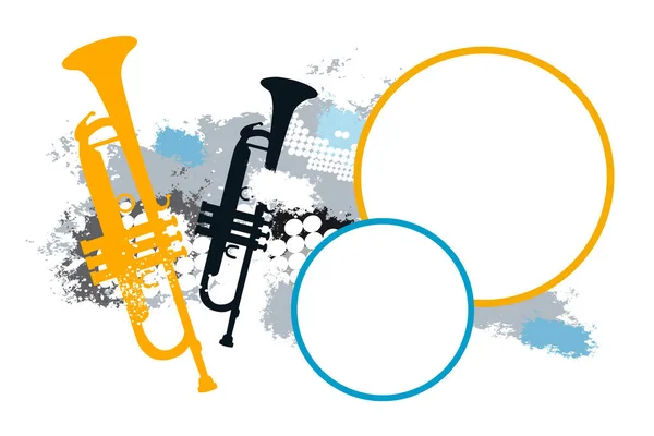 Music Graphic Trumpet Buttons Text — Stockvektor