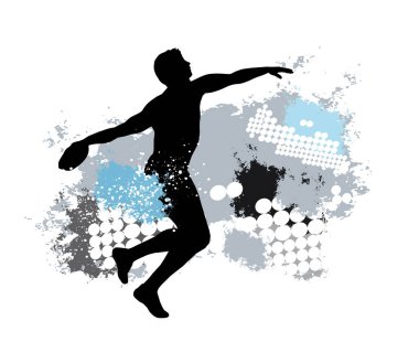 Dinamik arka planı olan atletizm sporu grafiği.