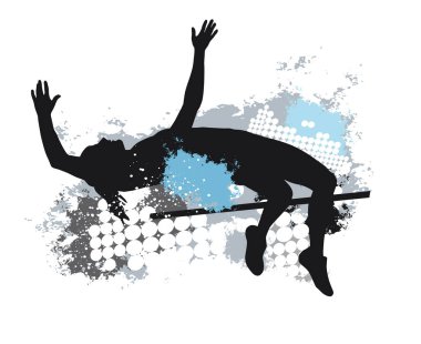 Dinamik arka planı olan atletizm sporu grafiği.