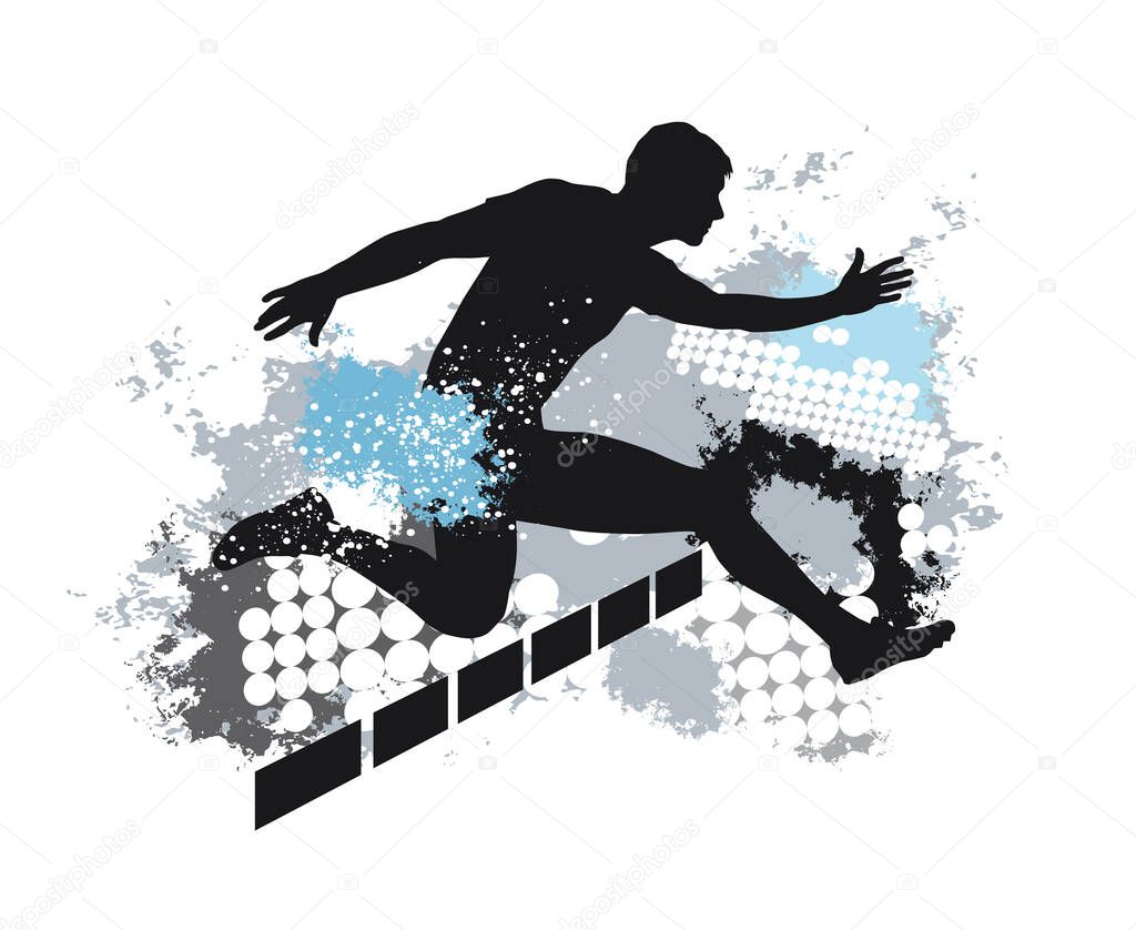 Athletics sport graphic with dynamic background.