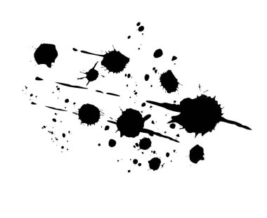 Abstract black watercolor ink blobs - 5