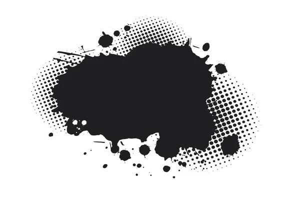 Abstract Black Watercolor Ink Blobs — ストックベクタ
