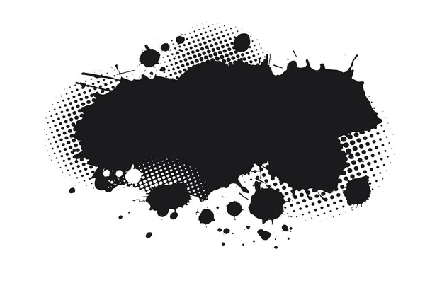 Abstract Black Watercolor Ink Blobs — ストックベクタ