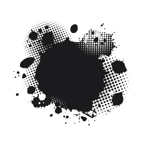 Abstract Black Watercolor Ink Blobs — Vetor de Stock