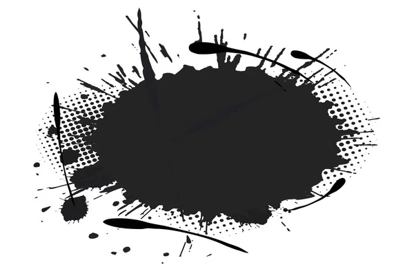 Αφηρημένη Μαύρη Υδατογραφία Κηλίδες Μελάνι — Διανυσματικό Αρχείο