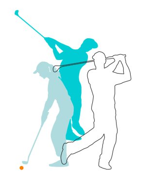 Vektör kalitesinde golf sporu grafiği.