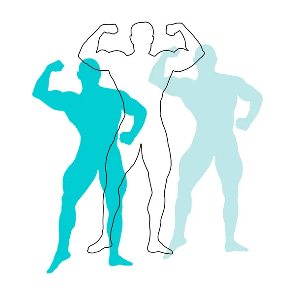 Bodybuilding sport graphic in vector quality.