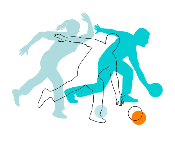 Bowling Sport Graphique Qualité Vectorielle — Image vectorielle