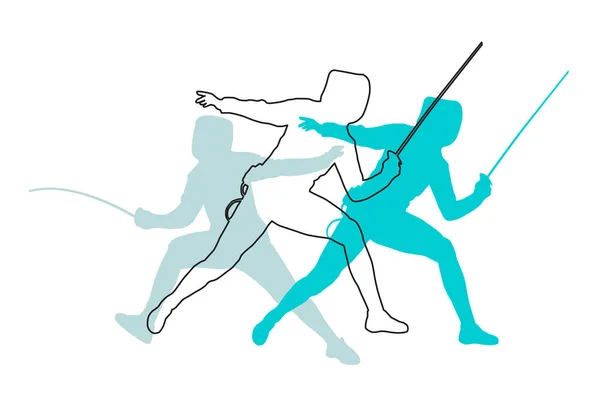 Fencing Sport Graphic Vector Quality — Stock Vector