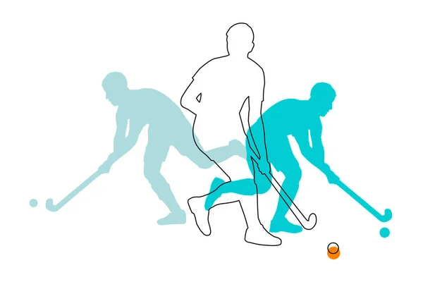 Hockey Sport Graphic Players Action — Vetor de Stock