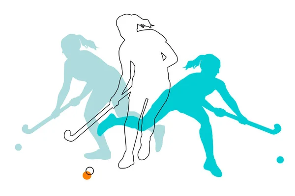 Hockey Sport Graphic Players Action — Stock Vector