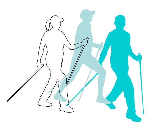 Nordic Walking Sport Graphic — ストックベクタ