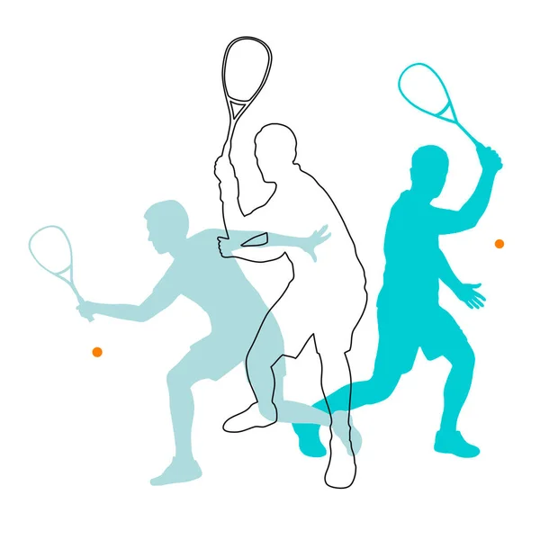 Squash Sport Graphic Players Action — стоковый вектор