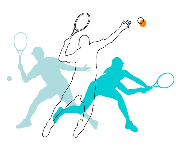 Tennis Sport Graphic Player Action — 스톡 벡터