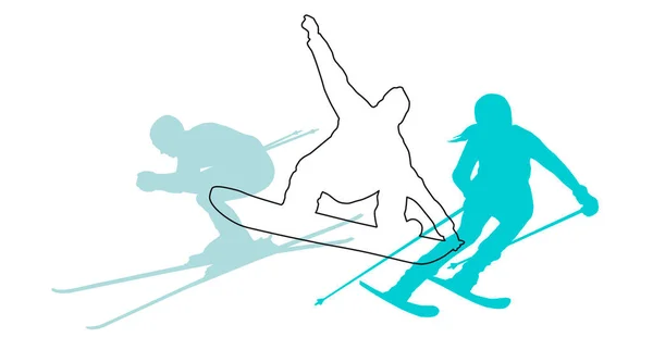 Αθλητισμός Γραφικών Σκι Διανυσματική Ποιότητα — Διανυσματικό Αρχείο