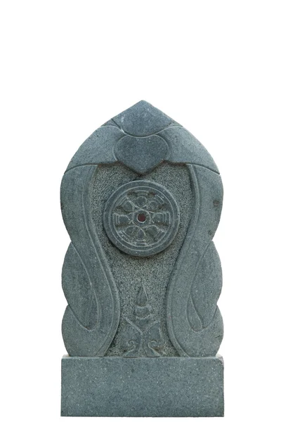 Dharmacakra, A Roda da Lei, Escultura de Pedra — Fotografia de Stock