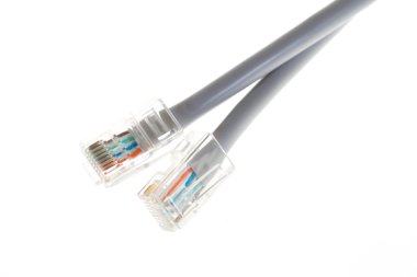 LAN telekomünikasyon kablo rj45 beyaz zemin üzerine