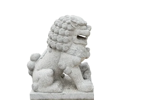 Posąg chiński lew imperial, na białym tle — Zdjęcie stockowe