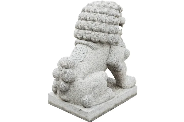 中国帝国狮子雕像，孤立的白色背景上 — 图库照片