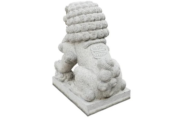 中国帝国狮子雕像，孤立的白色背景上 — 图库照片