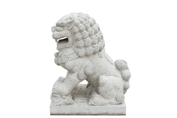 Chinese Imperial Lion Statue, Isolated on white background — Stock Photo, Image