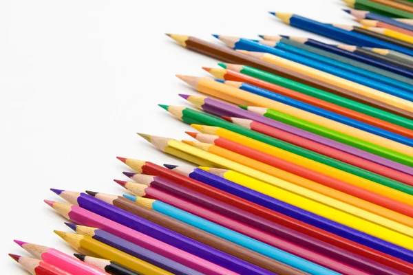Set of colored pencils on white table — Stock Photo, Image