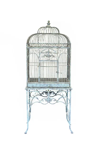 Grande cage d'oiseau style vintage fond isolé — Photo