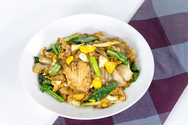 Stir Fried Rice Noodle With Chinese Broccoli — Stock Photo, Image