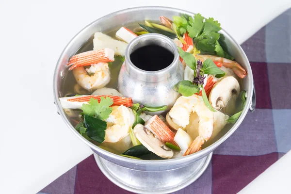 "Po-Tak "Sopa de mariscos agrios picantes — Foto de Stock