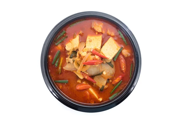 Kimchi-gryta, kimchi chigae, koreansk mat, kimchi-soppa — Stockfoto