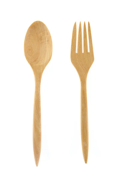 Set di forchetta e cucchiaio, isolato su sfondo bianco . — Foto Stock