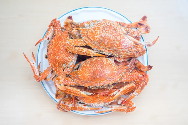 Many steam crab on one dish — Stock Photo, Image