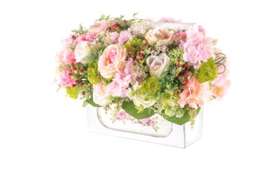 vintage tasarım sepeti ile yapay plastik çiçek dekorasyon