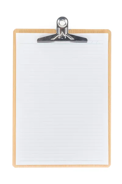 Clipboard de madeira usando para anexar papel de planejamento — Fotografia de Stock