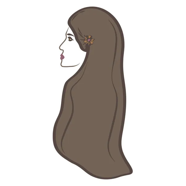 Perfil desenhado do rosto de uma mulher em um xale na cabeça. — Fotografia de Stock