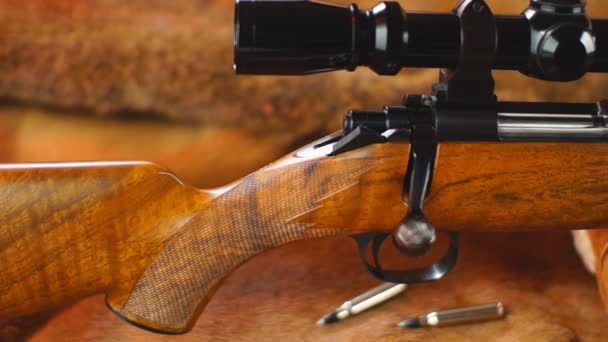 American Hunting Rifle and Ammunition — Stock Video