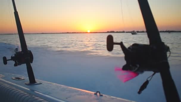 Pesca d'acqua salata all'alba in Florida Keys — Video Stock