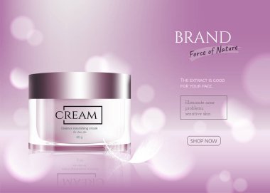 Beyaz tüy, pembe arka plan 3D illüstrasyon içeren cilt bakımı özü