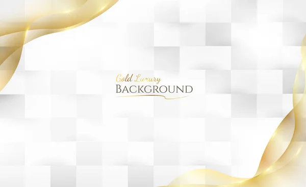 Elegante Fondo Blanco Superpuesto Color Dorado Con Elementos Dorados Línea — Vector de stock