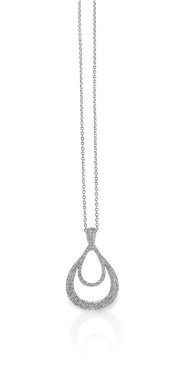 Diamond Pendant Necklace on a chain clipart
