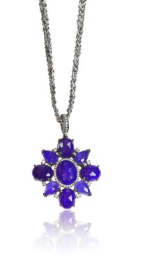 mavi taş ve elmas kolye kolye