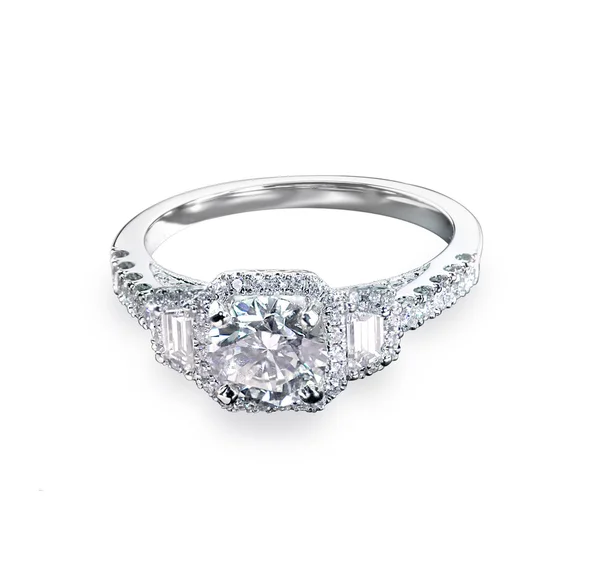 Belle bague de fiançailles diamant bague solitaire avec mul — Photo