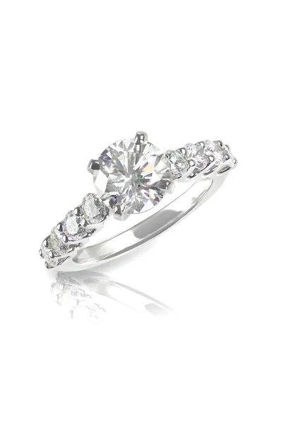 Beautiful diamond wedding engagment band ring solitaire with mul — Stock Photo, Image