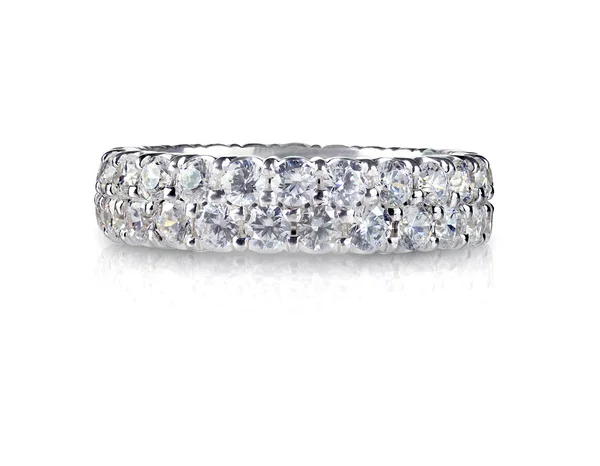 Krásný diamantový prsten svatba výročí kapely — Stock fotografie