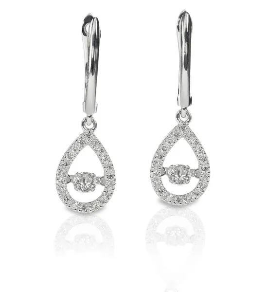 Pendientes halo gota de diamante — Foto de Stock