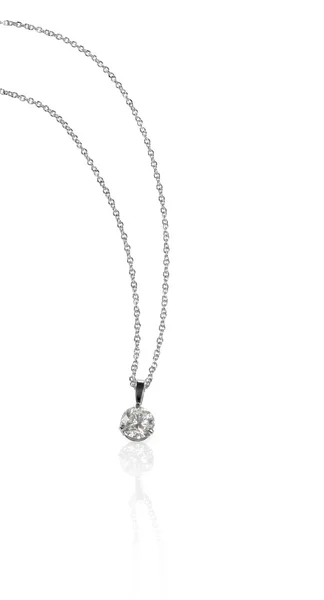 Diamond Pendant Necklace on a chain — Stock Photo, Image