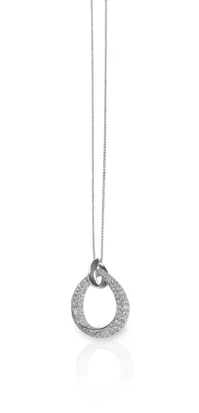 Diamond Pendant Necklace on a chain — Stock Photo, Image