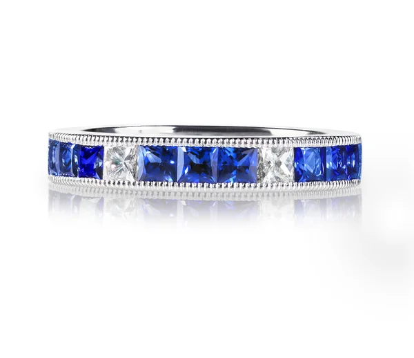 Blauwe edelsteen ring — Stockfoto