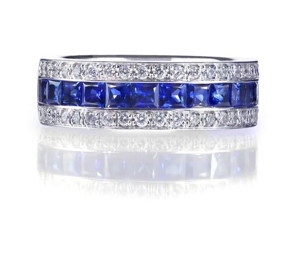 Blauwe edelsteen ring — Stockfoto