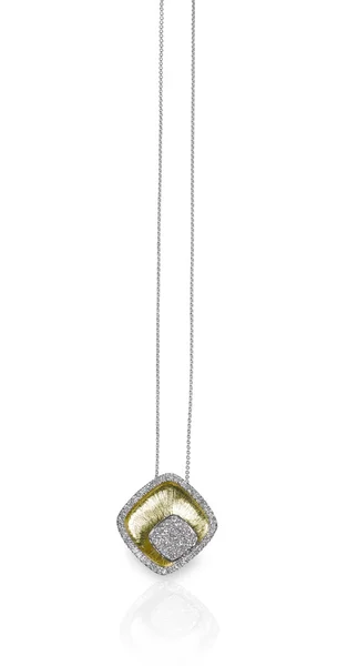 Diamond Pendant Necklace on a chain — Stock Photo, Image
